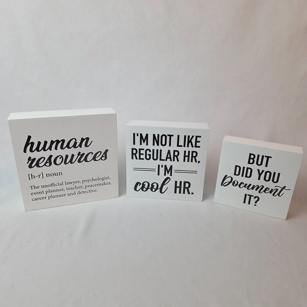 Human Resources Definition Decorative Wooden Box Sign 4.75